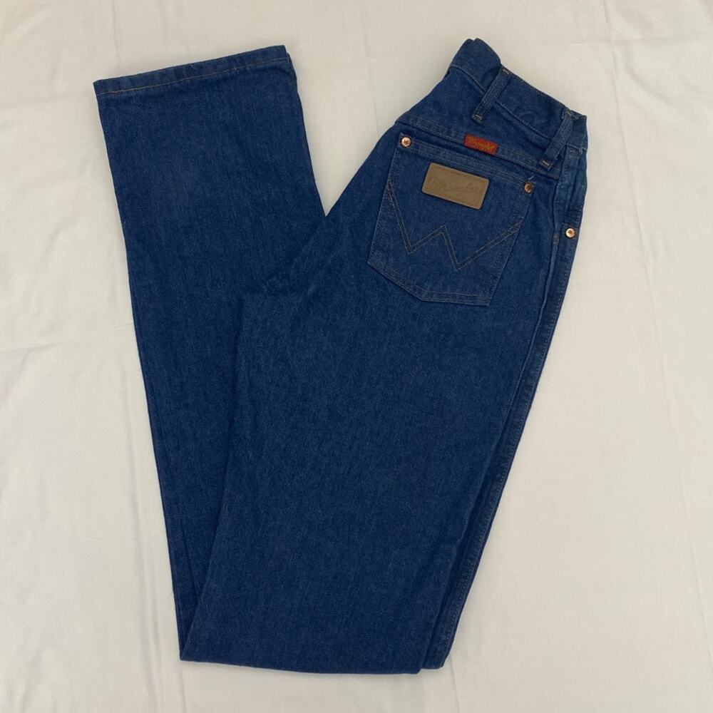 Women's Vtg WRANGLER Cowboy Cut Straight Jeans Size 9 x 38 High Rise Bareback